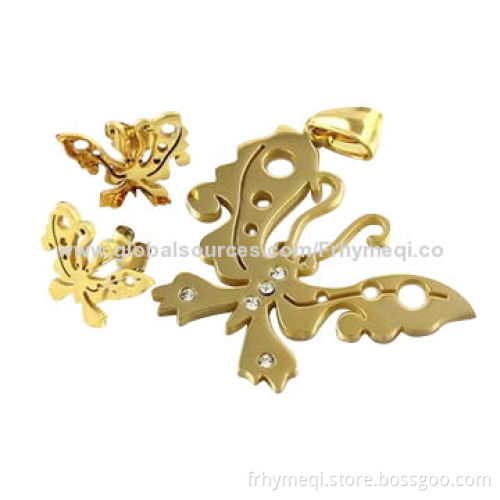 Butterfly stainless steel jewelry sets